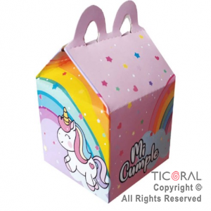 UNICORNIO ARCO IRIS CAJITA X 5